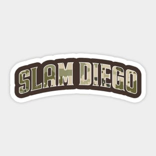 slam diego curve path green army pattern Sticker